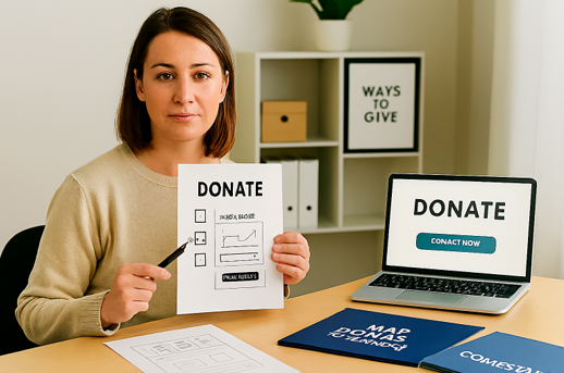 Side-by-side bar chart comparing average donation size between stock and cash gifts.